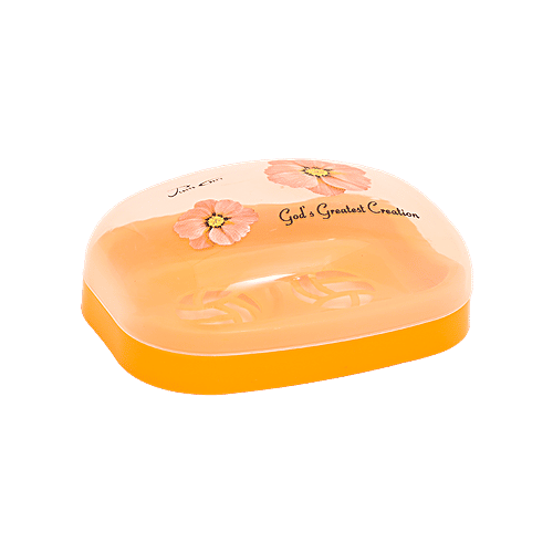 Aaniya Plastic Soap Case - Transparent, Assorted Colour, 2 x 1 pc Multipack 