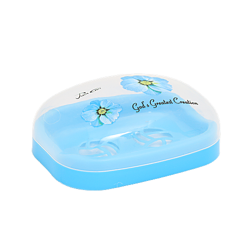 Aaniya Plastic Soap Case - Transparent, Assorted Colour, 2 x 1 pc Multipack 