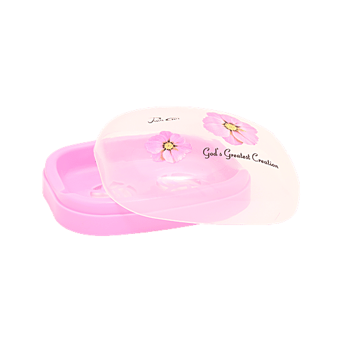 Aaniya Plastic Soap Case - Transparent, Assorted Colour, 2 x 1 pc Multipack 