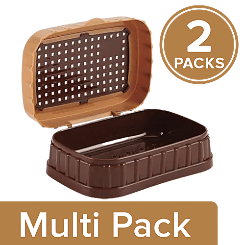 Nakoda Dove Plastic Soap Case - Assorted Colour, 2 x 1 pc Multipack 