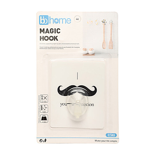 BB Home Plastic Hook/Hanger Card - Self Adhesive/Stickable, BH 047, 2 x 1 pcs Multipack 