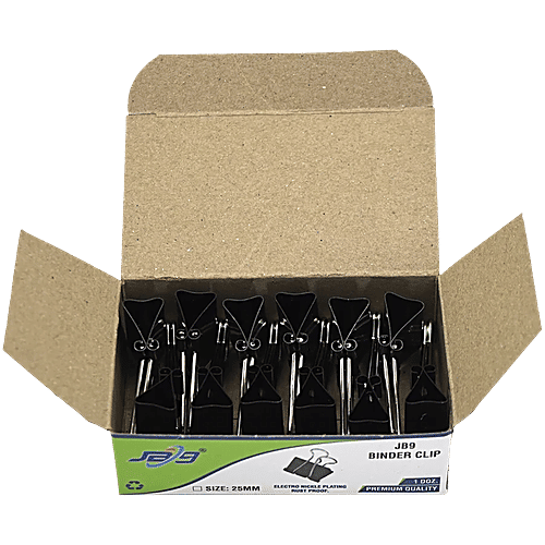 Ravi Agencies Binder Clip - 25 mm, 2 x 12 pcs Multipack 