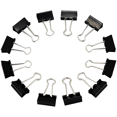 Ravi Agencies Binder Clip - 25 mm, 2 x 12 pcs Multipack 