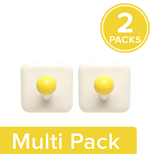 BB Home Plastic Hook/Hanger Self Adhesive/Stickable - BH 060, 2 x 2 pcs Multipack 