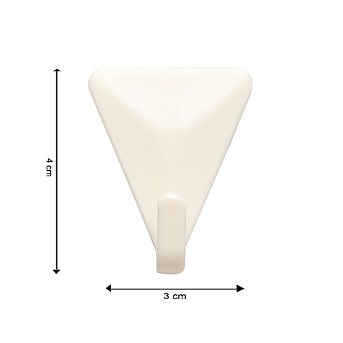 BB Home Plastic Hook/Hanger Self Adhesive/Stickable - Triangle, BH 058, 2 x 5 pcs Multipack 