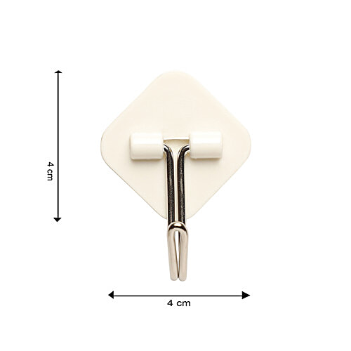 bb home Plastic & Steel Hook/Hanger - Self Adhesive/Stickable, White, 2 x 6 pcs Multipack 