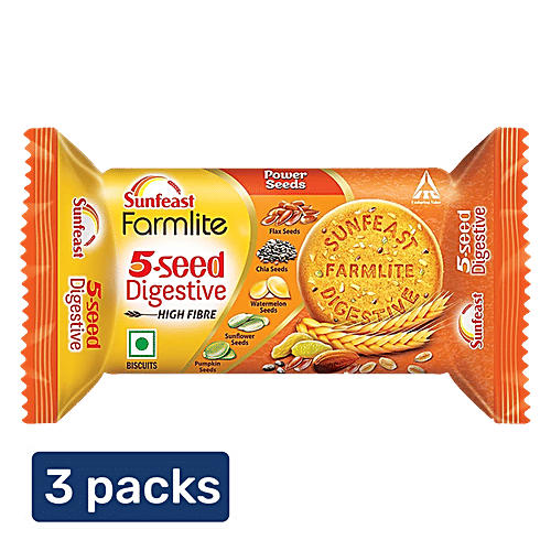 Sunfeast Farmlite 5 Seed Digestive Biscuit, 3x100 g Multipack
