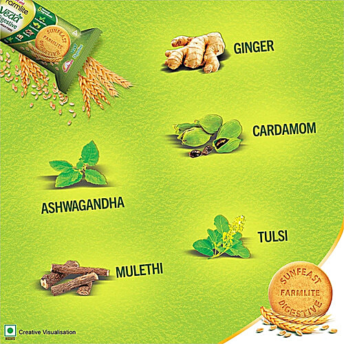 Sunfeast Farmlite Veda Digestive Biscuit, 3x100 g Multipack 