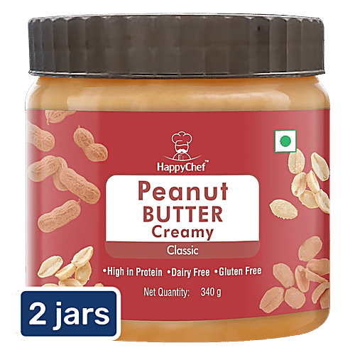 HappyChef Classic Creamy Peanut Butter, 2x340 g (Multipack)