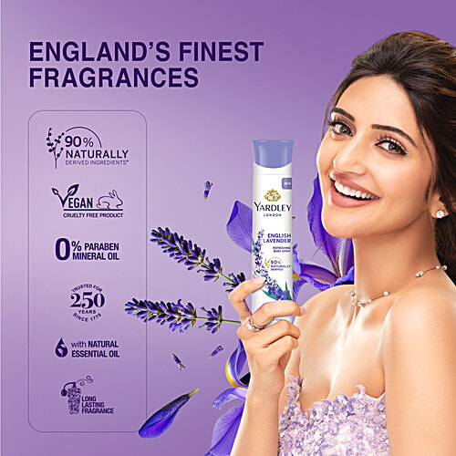 Yardley London English Lavender Deodorant - For Women, 3x150 ml (MultiPack) 