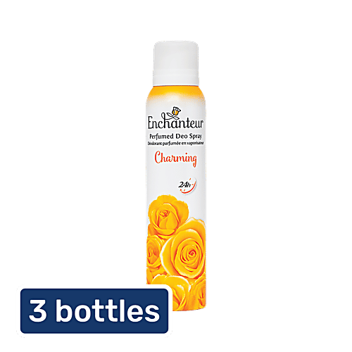 Enchanteur Charming Perfumed Deo Spray - For Women, 3x150 ml (MultiPack)