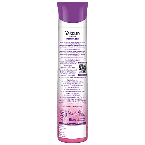 Yardley London Morning Dew Deodorant - For Women, 4x150 ml (MultiPack) 