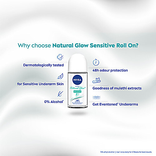 Nivea Deodorant Whitening Sensitive Roll On, 2x50 ml (MultiPack) 