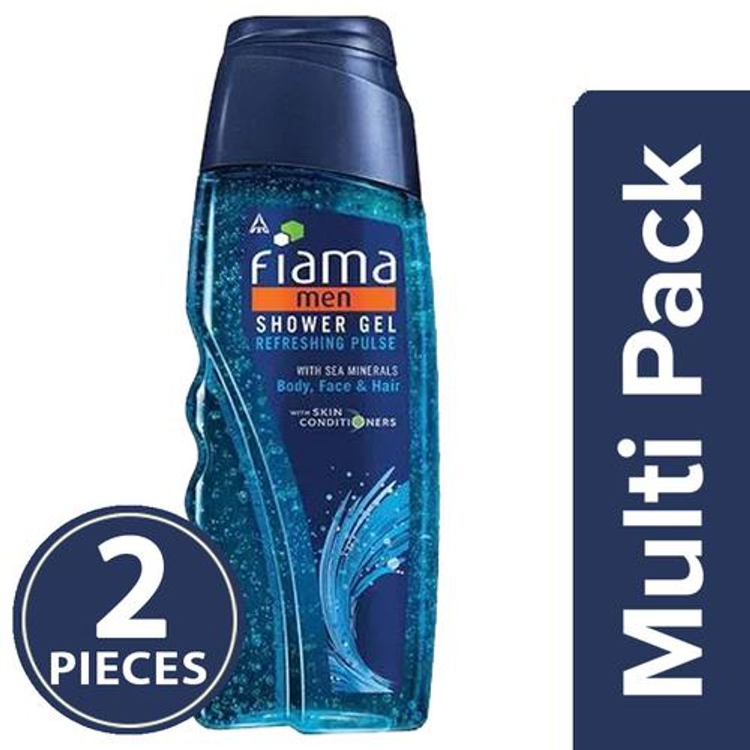 Fiama Shower Gel - Refreshing Pulse For Men With Sea Minerals, 2x250 ml (Multipack)