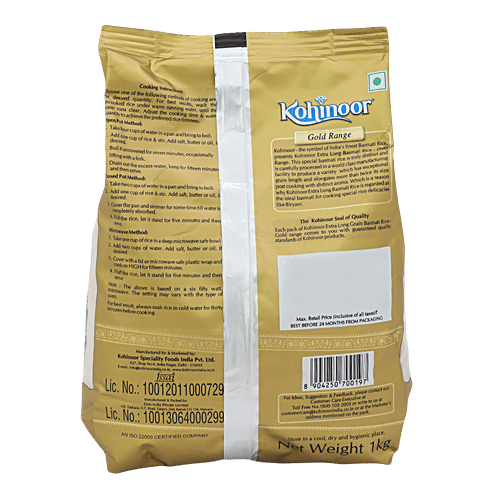 Kohinoor Kohinoor Basmati Rice -Extra Long, Gold 1 Kg & Garam Masala-E-Khaas, 40 g, Combo 2 Items 