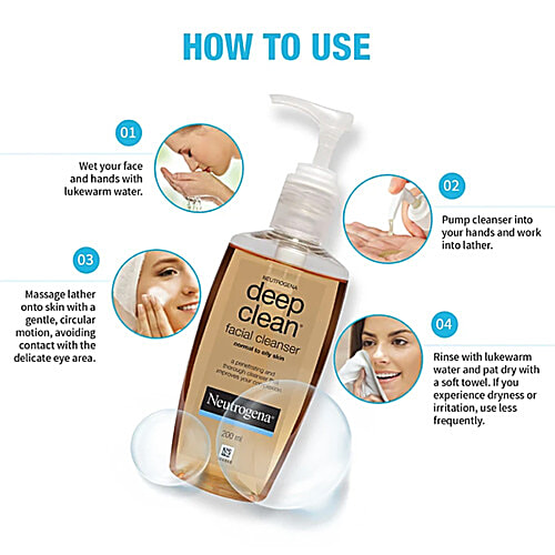Neutrogena Deep Clean Facial Cleanser - Normal to Oily Skin, 2x200 ml (Multipack) 