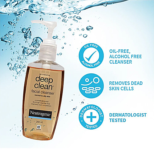 Neutrogena Deep Clean Facial Cleanser - Normal to Oily Skin, 2x200 ml (Multipack) 