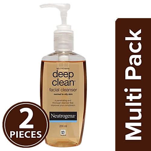 Neutrogena Deep Clean Facial Cleanser - Normal to Oily Skin, 2x200 ml (Multipack) 