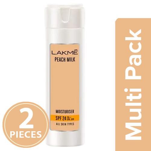 Lakme Peach Milk Moisturiser - SPF 24 PA++, 2x200 ml (Multipack) 