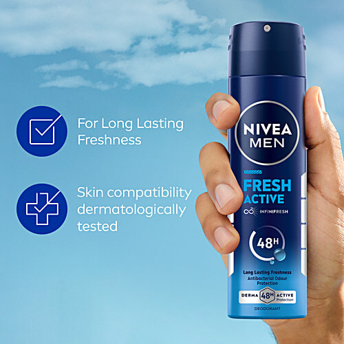 Nivea Fresh Active Men Deodorant - 48h Long lasting Freshness, 2x150 ml (Multipack) 