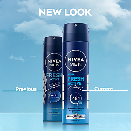 Nivea Fresh Active Men Deodorant - 48h Long lasting Freshness, 2x150 ml (Multipack) 