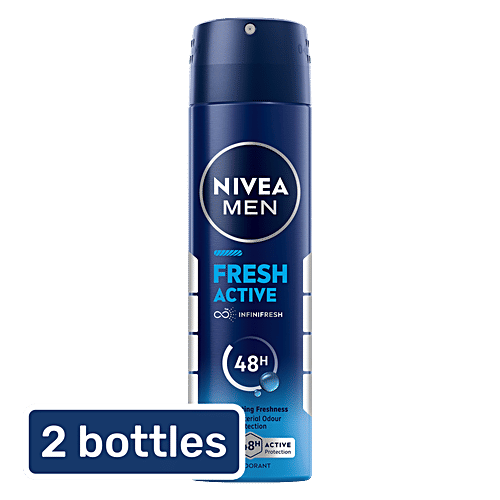 Nivea Fresh Active Men Deodorant - 48h Long lasting Freshness, 2x150 ml (Multipack) 