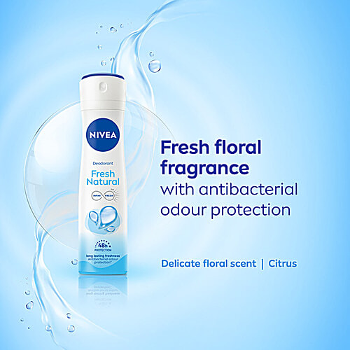 Nivea Fresh Natural Women Deodorant - Long Lasting Freshness & 48h Protection, 2x150 ml (Multipack) 