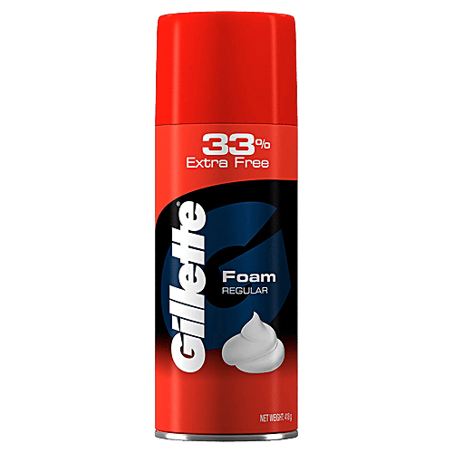 Gillette Pre Shave Foam - Classic Regular Skin 418g+Mach 3 Shaving Blades 10 pcs, Combo 2 Items 
