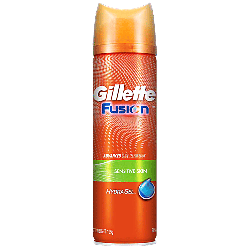 Gillette Mach 3 Shaving Blades 6pcs + Pre Shave Gel Fusion - Hydra Gel Sensitive 195 g, Combo 2 Items 