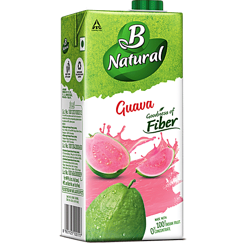 B Natural Juice - Guava Gush, 3x1 L Multipack 