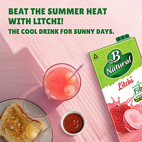 B Natural Litchi Fruit Beverage, 3x1 L (Multipack) 