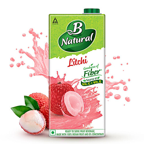 B Natural Litchi Fruit Beverage, 3x1 L (Multipack) 
