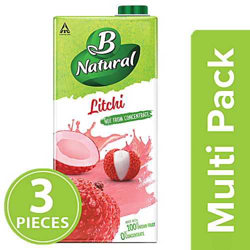 B Natural Juice - Litchi Luscious, 3x1 L Multipack 