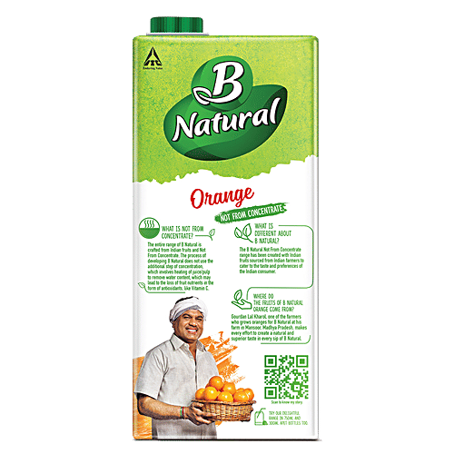 B Natural Juice - Orange Oomph, 3x1 L Multipack 
