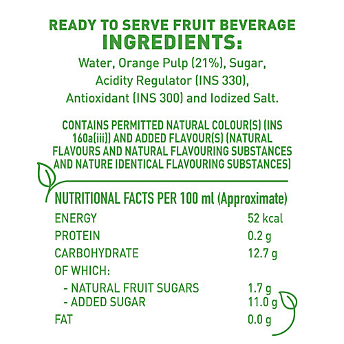 B Natural Juice - Orange Oomph, 3x1 L Multipack 
