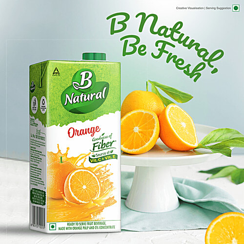 Buy B Natural Orange Juice Rich In Fibre, Vitamin C & E, 100 Indian