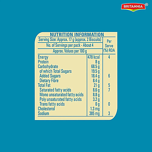 Britannia NutriChoice Oats Cookies - Milk Almond, 3x75 g Multipack 