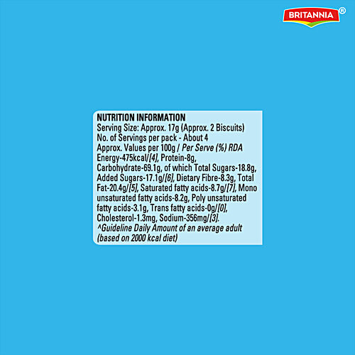 Britannia Nutri Choice Oats Milk & Almond Biscuits, 3 x 75 g (Multipack) 0% Maida