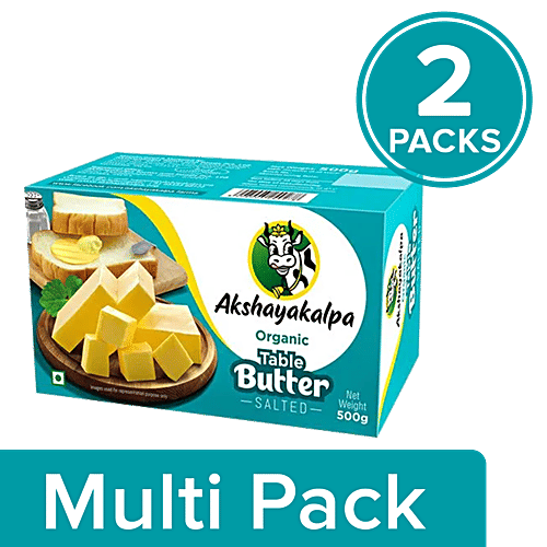 Akshayakalpa Table Butter - Salted, Organic, 2x500 g Multipack 