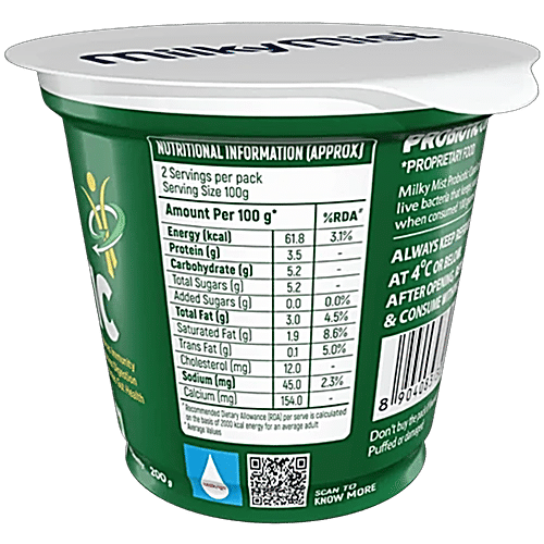 Milky Mist Probiotic Curd, 4x200 g (Multipack) 