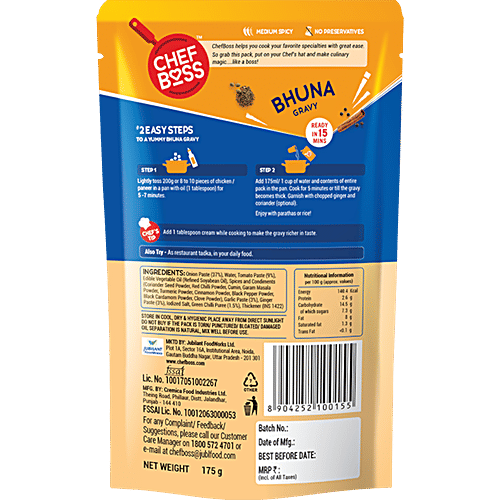 ChefBoss Bhuna Masala Gravy - Ready To Cook, 2x175 g Multipack 
