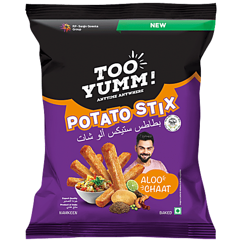 Too Yumm! Aloo Chaat Flavour Potato Stix Namkeen, 2 x 70 g Multipack