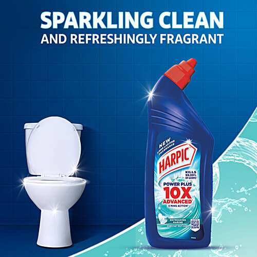 Harpic Power Plus Disinfectant Toilet Cleaner 1 L + Cistern Block - Flushmatic 100g, Combo 2 Items 