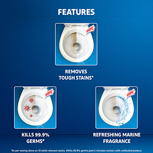 Harpic Power Plus Disinfectant Toilet Cleaner 1 L + Cistern Block - Flushmatic 100g, Combo 2 Items 