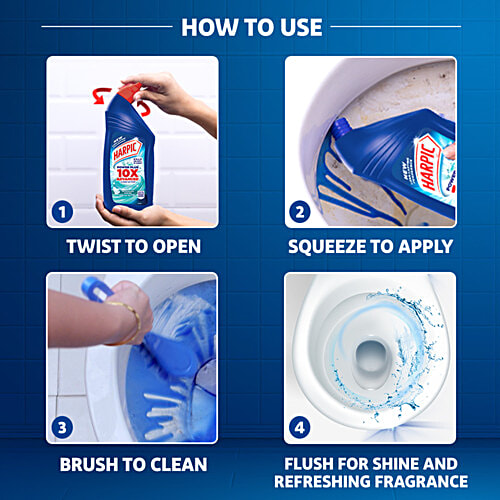 Harpic Power Plus Disinfectant Toilet Cleaner 1 L + Cistern Block - Flushmatic 100g, Combo 2 Items 