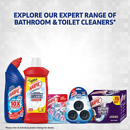 Harpic Power Plus Disinfectant Toilet Cleaner 1 L + Power Fresh 6 Toilet Rim Block 35 g, Combo (2 Items) 