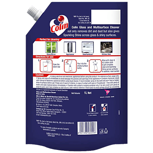 Buy Colin Glass & Surface Cleaner Liquid Spray, Regular Refill 1 L