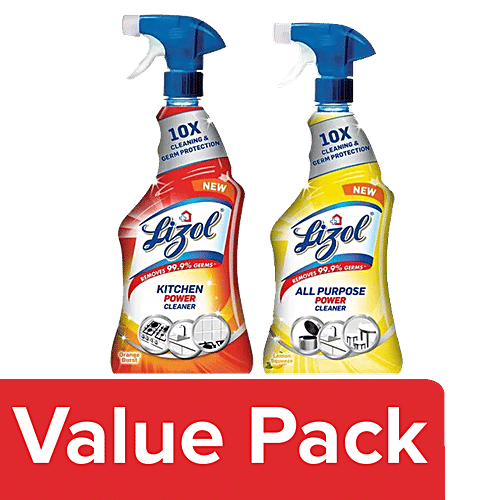 Lizol Kitchen Cleaner - Power, Trigger + All Purpose Cleaner - Power (Each 450 ml), Combo 2 Items 