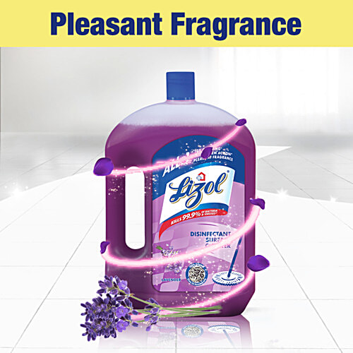 bb Combo Lizol Disinfectant Surface & Floor Cleaner Liquid Lavender 2 L + Refill 1.8 L, Combo 2 Items 