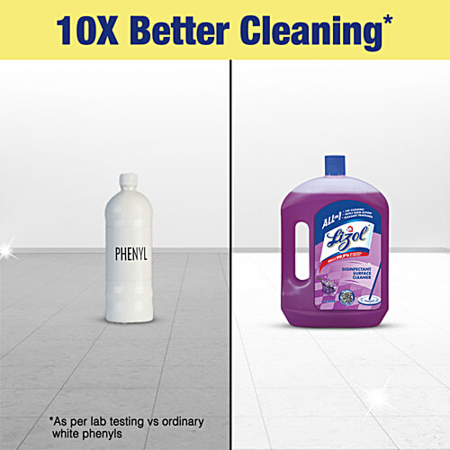 bb Combo Lizol Disinfectant Surface & Floor Cleaner Liquid Lavender 2 L + Refill 1.8 L, Combo 2 Items 